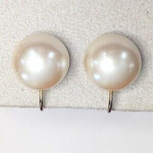Vintage Marvella Faux Pearl Earrings Screw Backs Signed - Bridal